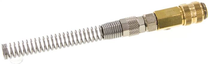 Schnellkupplung (NW5) 8x6mm Schlauch m. Knickschutz, schwenkbar