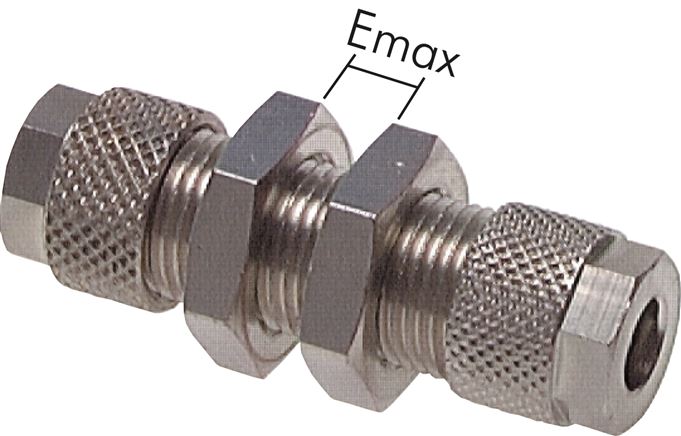 Schott-Verschraubung 6x4 - 6x4mm, Messing vernickelt