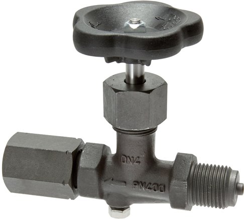Manometer-Absperrventil G 1/2" Spannmuffe - Zapfen,Stahl, Prüfanschluss 	60 x 25 x 10