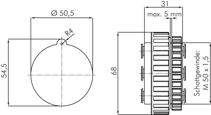 Mehrfachkupplung 10x 6mm Schl.,komplett Stecker & Muffe, rund