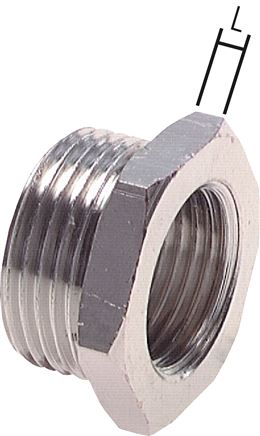 Reduziernippel G 1/2"(AG)-G 1/4"(IG), Messing vernickelt
