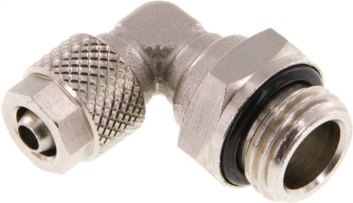Winkel-Drehverschraubung G 1/4"-6x4mm, Messing vernickelt