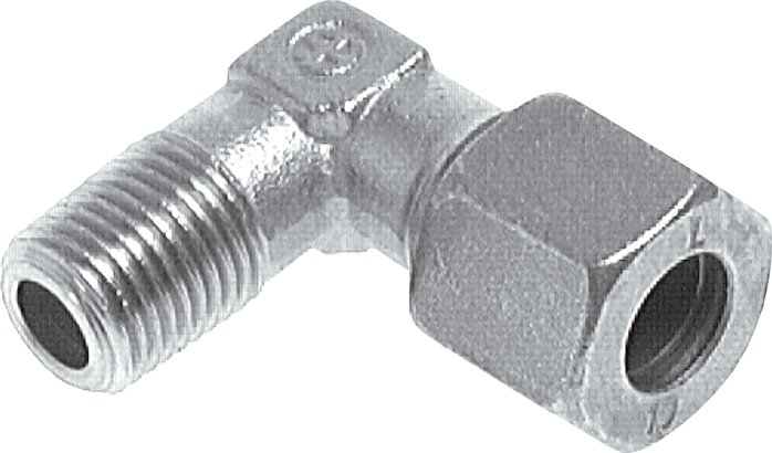 Winkel-Schneidringverschraub. R 1/4"-10 L (M16x1,5), Stahl verzinkt