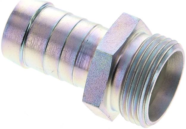 Schlauchnippel M 30 x 2 (22 L), 21 - 22mm, Stahl verzinkt