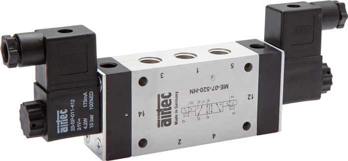 5/2-Wege Magnetimpulsventil mit Fremdluftanschluss, G 1/4" (Pilot G 1/8") 230V