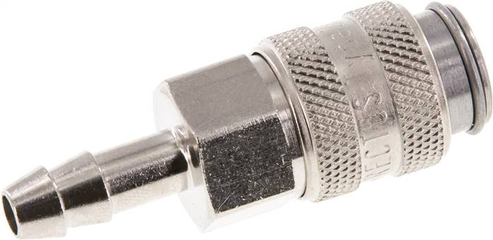Schnellkupplung (NW5) 6 (1/4")mm Schlauch, Stahl gehärtet & vernickelt