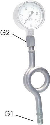 Wassersackrohr Kreisform (1.4571) Anschweißende 20 x 2,6, Edelstahl, G 1/2"