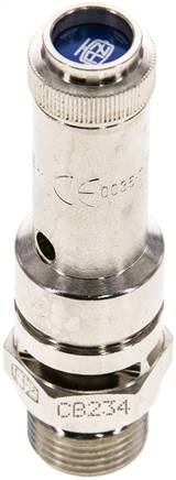 TÜV-Sicherheitsventil G 3/8" (DN8), 2,80 bar, Messing vernickelt