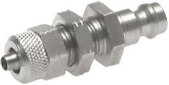 Schott-Kupplungsstecker (NW5) 6x4mm Schlauch, Messing vernickelt