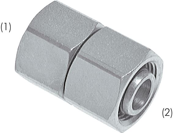 Gerader Verbinder 8 S-6 S, Stahl verzinkt, mit Dichtkegel und O-Ring