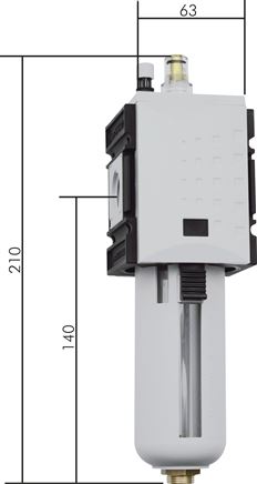 FUTURA Nebelöler, G 1/2", Baureihe 2, Metallbehälter mit Sichtrohr
