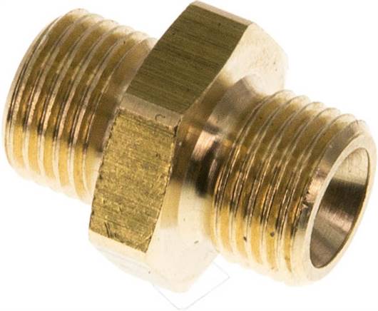 Doppelnippel G 1/8"-G 1/8", Messing/Rotguss