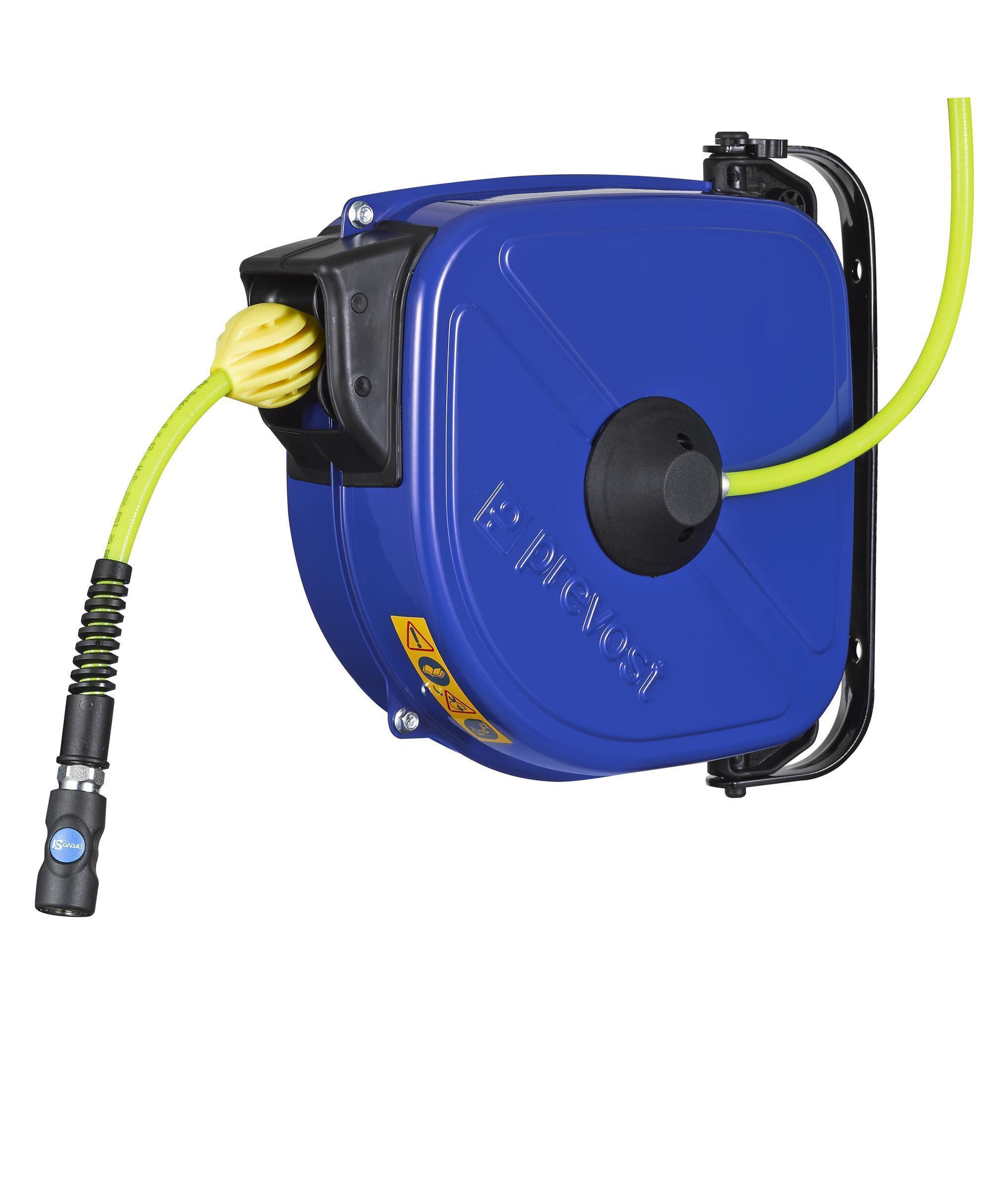 Prevost Serie DRFB -Aufroller mit gebremsten Schlaucheinzug - Mit PU/PVC Länge 12m, Ø Innen./Außen. 10 x 14 mm