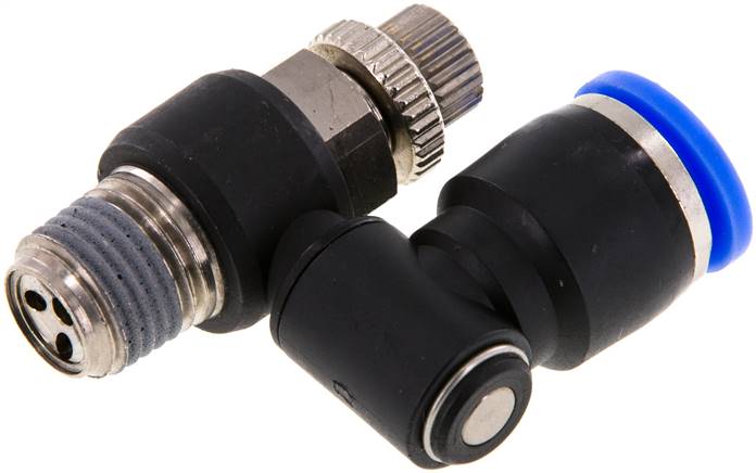 Drosselrückschlagventil R 1/4"-10mm, abluftregelnd