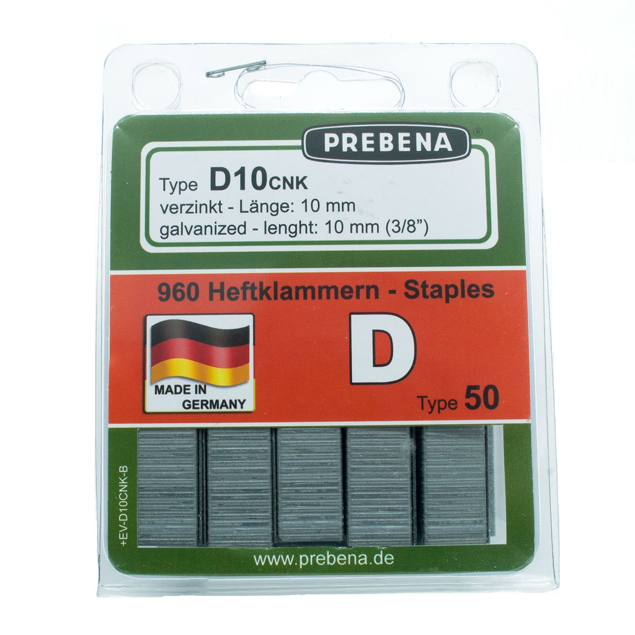 Prebena Heftklammern im Blister D10CNK-B