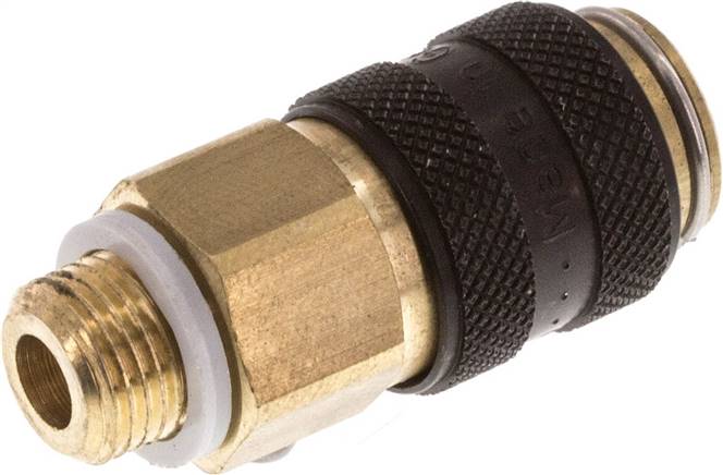 Schnellkupplung (NW5) G 1/8"(AG), Messing, schwarz