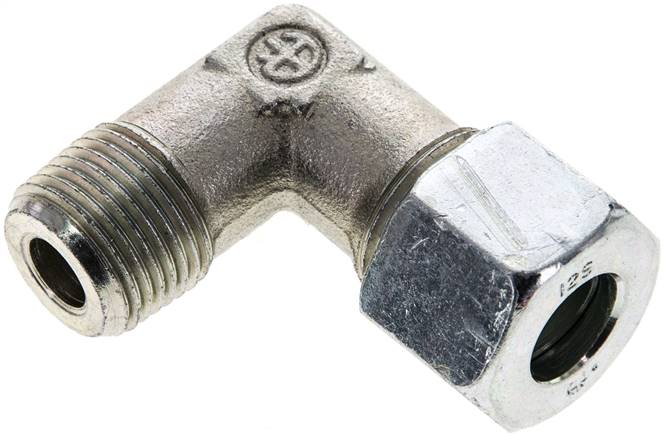 Winkel-Schneidringverschraub. M 18x1,5 (konisch)-12 S (M20x1,5), Stahl verzinkt