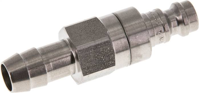 Kupplungsstecker (NW5) 9 (3/8")mm Schlauch, Edelstahl, beidseitig absperrend