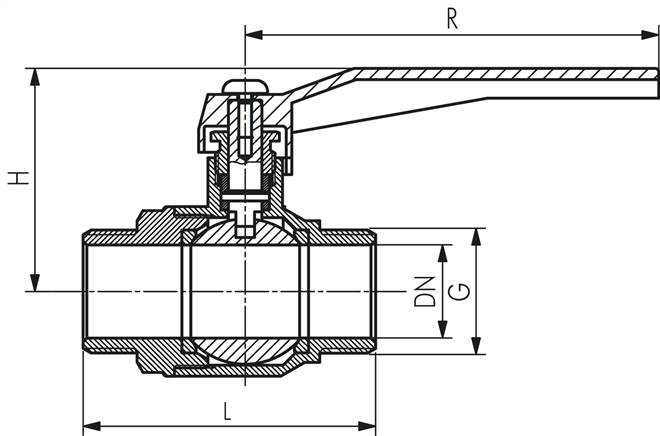 Messing-Kugelhahn, G 1/2" (Außengewinde), -0,9 bis 40bar