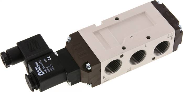 5/2-Wege Magnetventil, G 1/2", Federrückstellung, 230 V AC