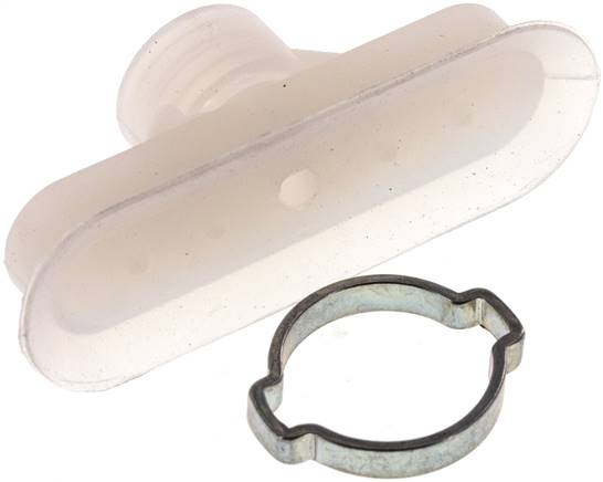 Ovalsauger, 60 x 20mm, Hub 3mm, Silikon (60A, transparent)