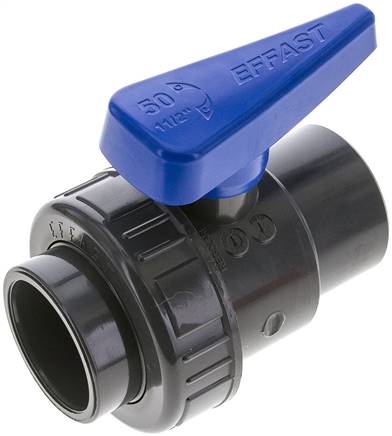 Einring-Klebemuffen-Kugelhahn, PVC-U, 50mm (Wasserausf.)