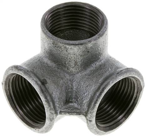 Winkelverteiler 3 x Rp 1" (IG), Temperguss verzinkt