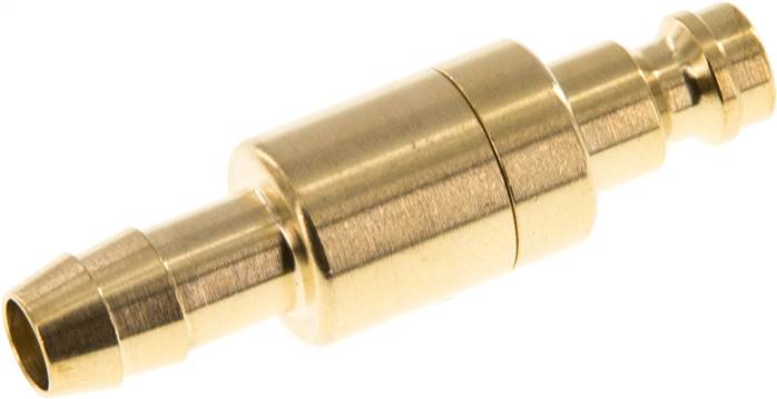 Kupplungsstecker (NW5) 8 (5/16")mm Schlauch, Messing, beidseitig absperrend