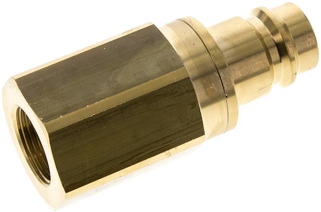 Kupplungsstecker (NW19) G 3/4"(IG), Messing, beidseitig absperrend