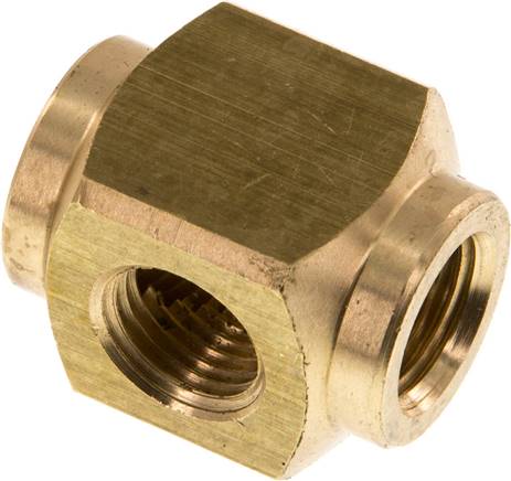 Kreuz-Verteiler 3 x G 1/4",Messing