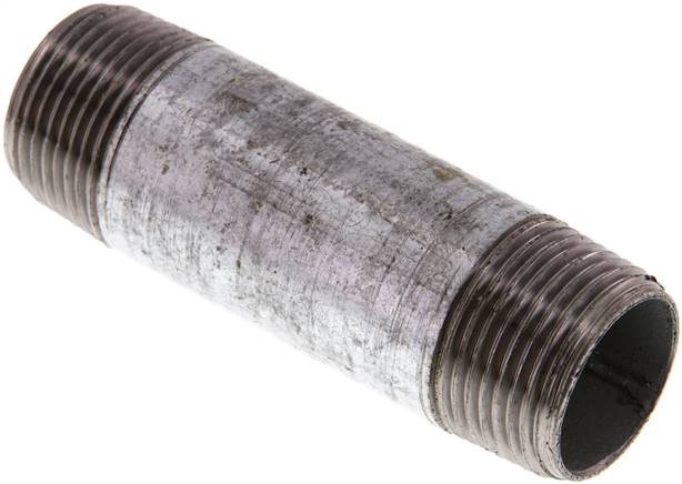 Rohrdoppelnippel R 3/4"-80mm, Stahlrohr ST 37 verzinkt