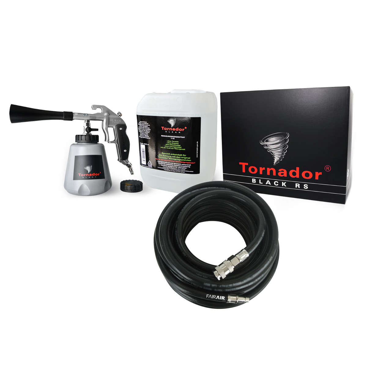 AKTION Tornador Set: Tornador BLACK Z-020RS Reinigungspistole inkl. Reiniger + Druckluftschlauch