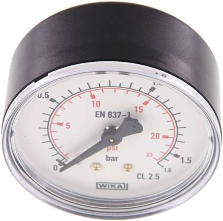 Manometer waagerecht (KU/Ms), 63mm, 0 - 1,6 bar, G 1/4"