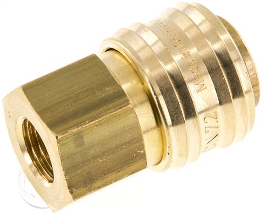 Schnellkupplung (NW7,2) G 1/4"(IG), Messing, mit FKM-Dichtungen