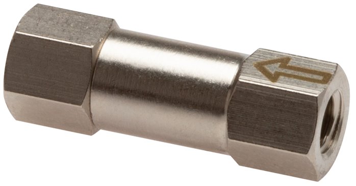 Rückschlagventil, M 5, PN 10, Messing vernickelt, Dichtung FKM