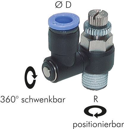 Drosselrückschlagventil M 5-4mm, abluftregelnd