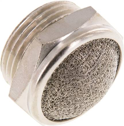 Schalldämpfer G 3/4", Drahtgewebe, Messing vernickelt