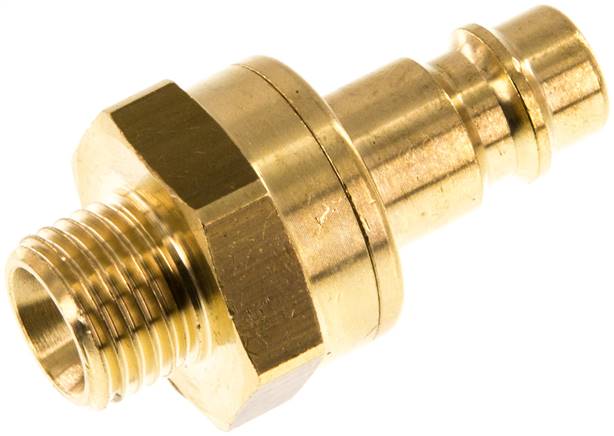 Kupplungsstecker (NW7,2) G 1/4"(AG), Messing, beidseitig absperrend