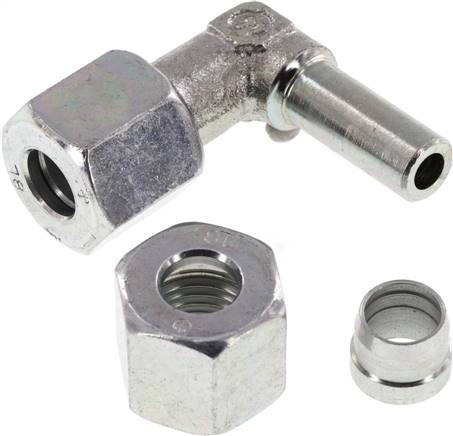 Einstellb. Winkel-Schneidringverschr. 8 L (M14x1,5), Stahl verzinkt