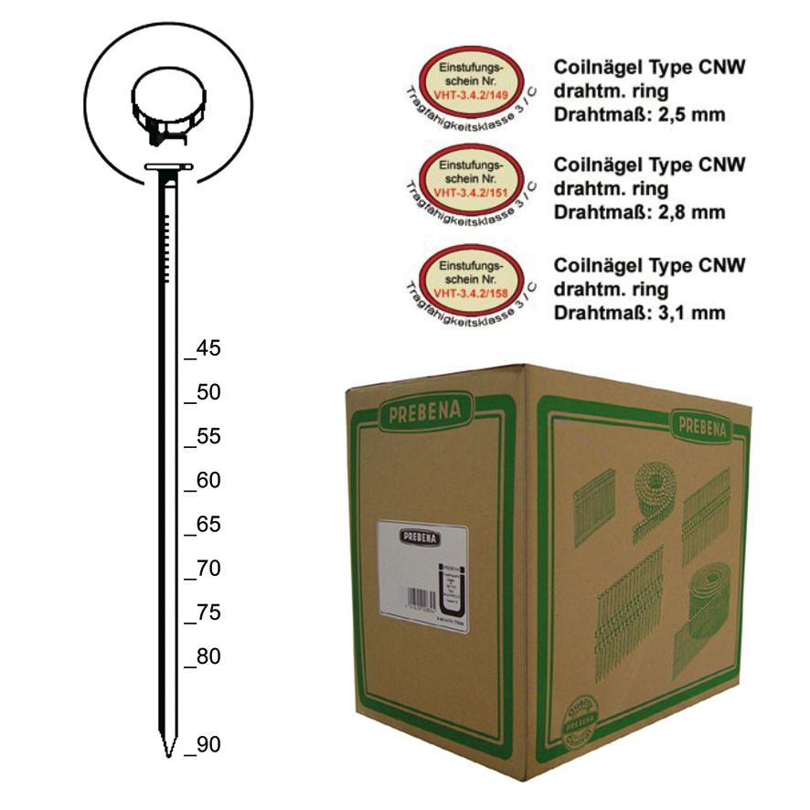 Prebena Coilnägel CNW28/65BKRI Ringschaft