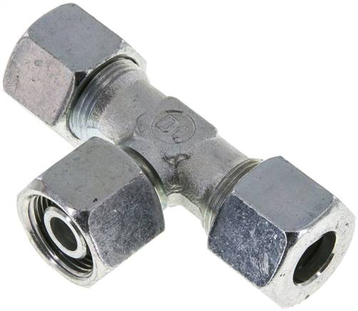 Einstellb. T-Schneidringverschraubung 14 S (M22x1,5), Stahl verzinkt
