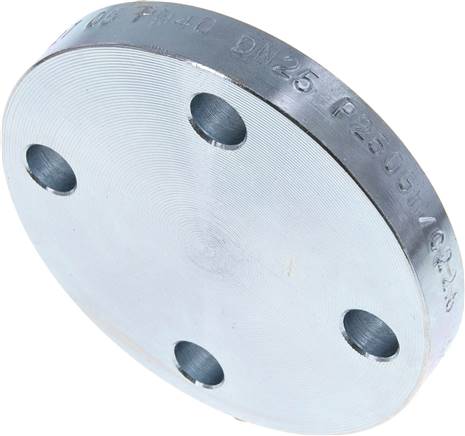Blindflansch DN25-PN40 (DIN/EN),DIN 2527 & EN 1092-1 (Typ 05), Stahl verzinkt