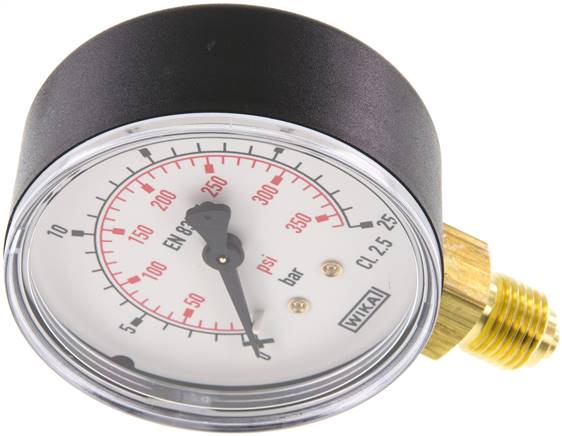 Manometer senkrecht (KU/Ms), 63mm, 0 bis 25 bar, G 1/4"