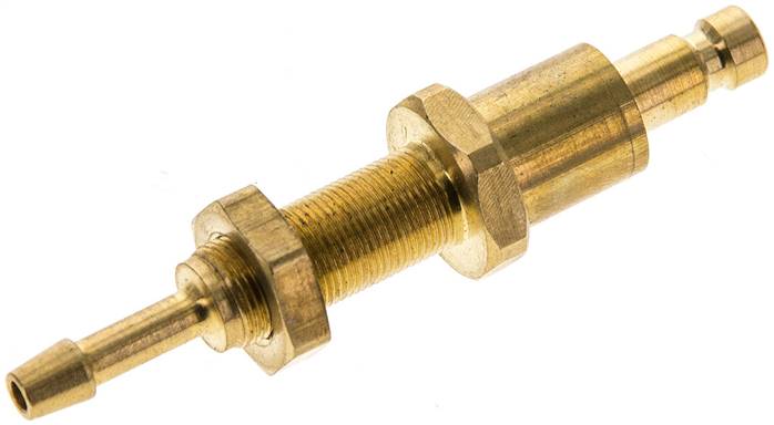 Schott-Kupplungsstecker (NW2,7) 3mm Schlauch, Messing, beidseitig absperrend