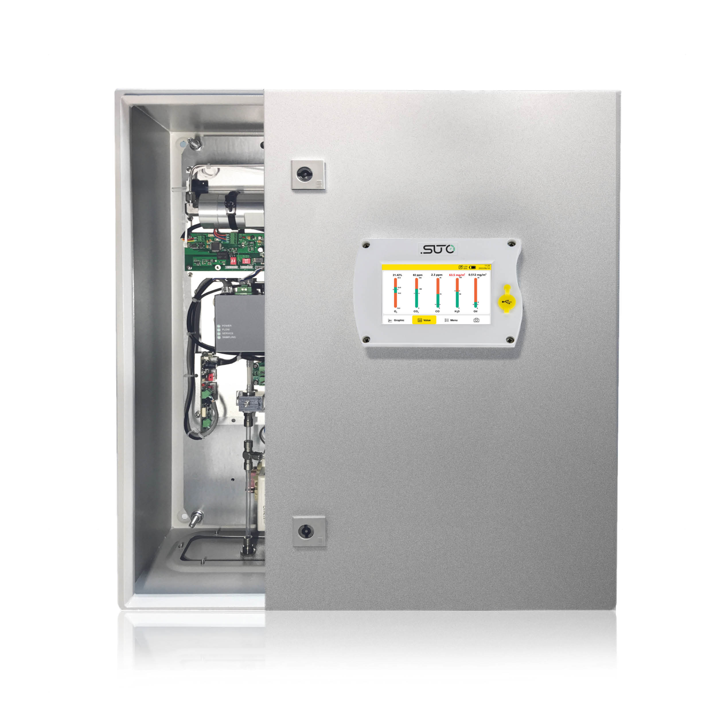 S606-I Atemluftqualitäts-Analysator, stationär, mit Öldampfsensor, Wandgehäuse