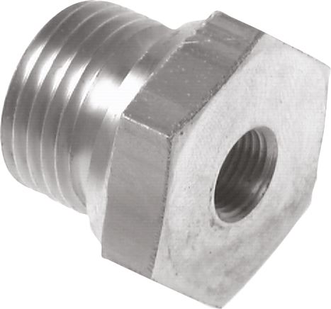 Hydraulik-Reduzierung G 3/8"(AG)-G 1/8"(IG), 1.4571, Elastomerdichtung