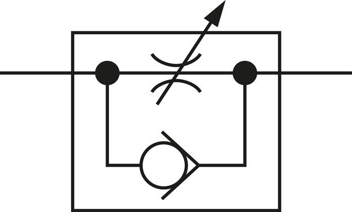 Block-Drosselrückschlagventil, G 1/4", Kompakt