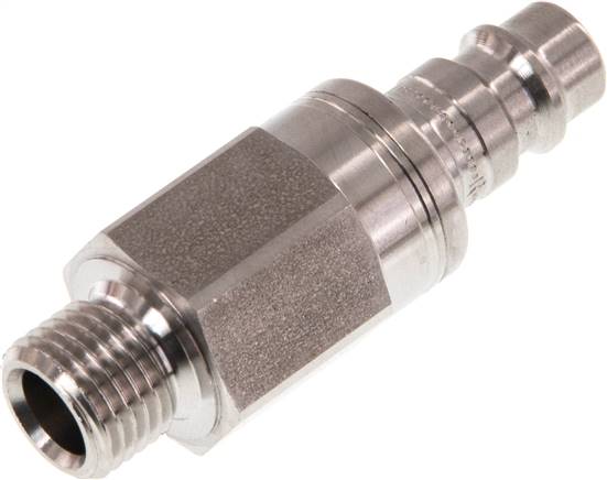Kupplungsstecker (NW7,2) G 1/4"(AG), 1.4404, beidseitig absperrend