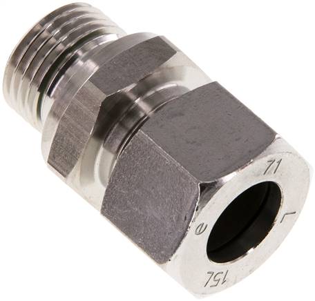 Gerade Schneidringverschr. G 1/2"-15 L (M22x1,5), 1.4571, Dichtung FKM