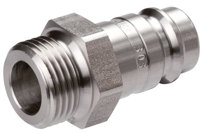 Kupplungsstecker (NW10) R 1/2"(AG), Stahl gehärtet & vernickelt